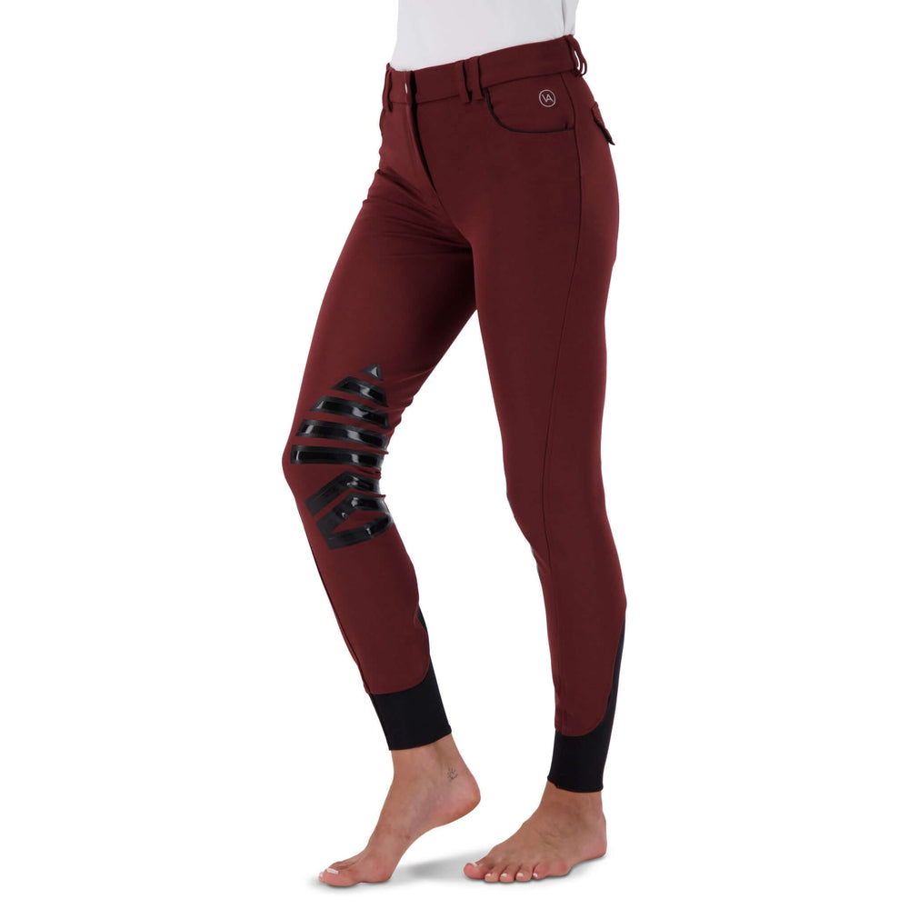 Stretch microfibre fabric for the most flattering fit on many body types. Keep their shape and don't fade out. Ride after ride, wash after wash.
Grip knee patches for maximum grip and comfort.
Silicone logo printing on the inside of the waistband to help breeches stay in place and shirts tucked in.
Comfort sock bottom to prevent rubbing around the ankle.
Contrast piping on front and rear pockets.